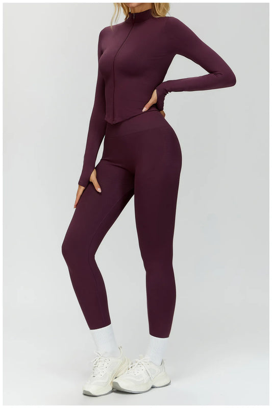 sportswear supplier Seamless Ribbed Yoga Set - Sports Bra & Pants | Sportswear Supplier