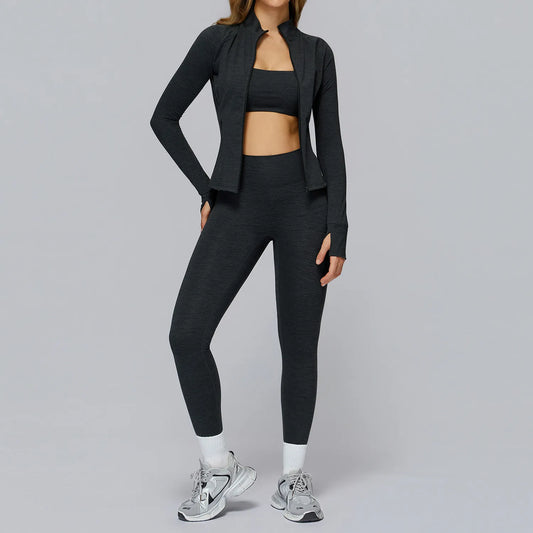 Brushed Yoga Set with Cross Back | Women's Fitness Outfit