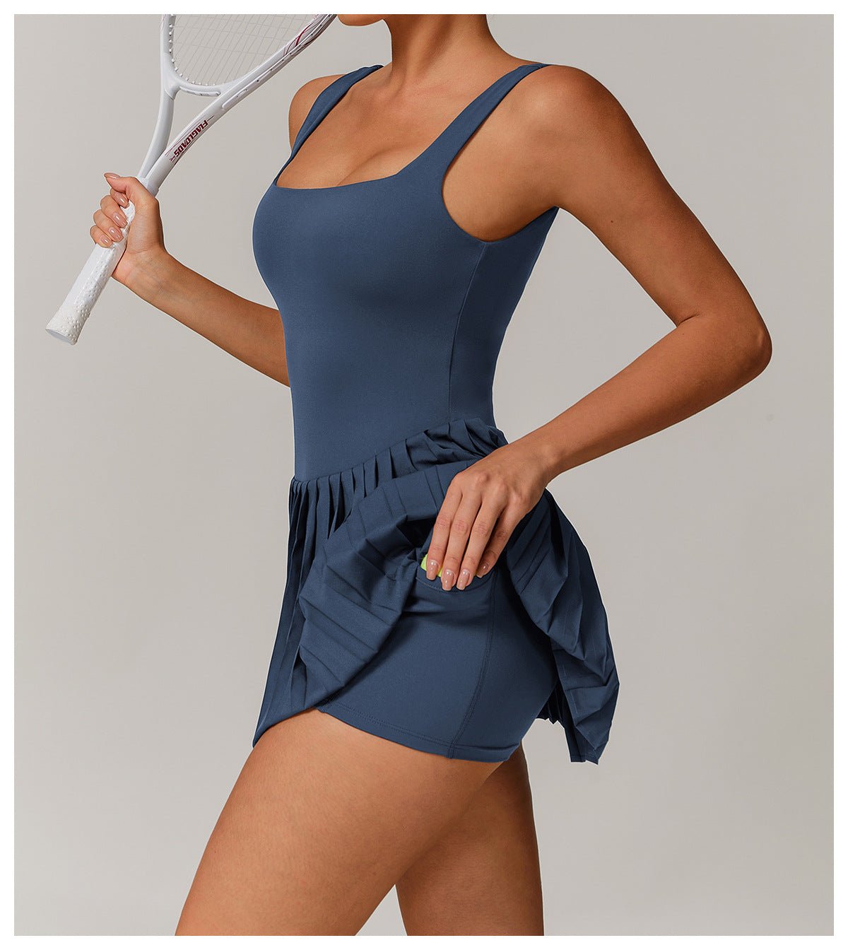Anti - Peek Sports Dress - Naked - Feel Two - in - One Tennis Skirt with Pockets - WutongActive