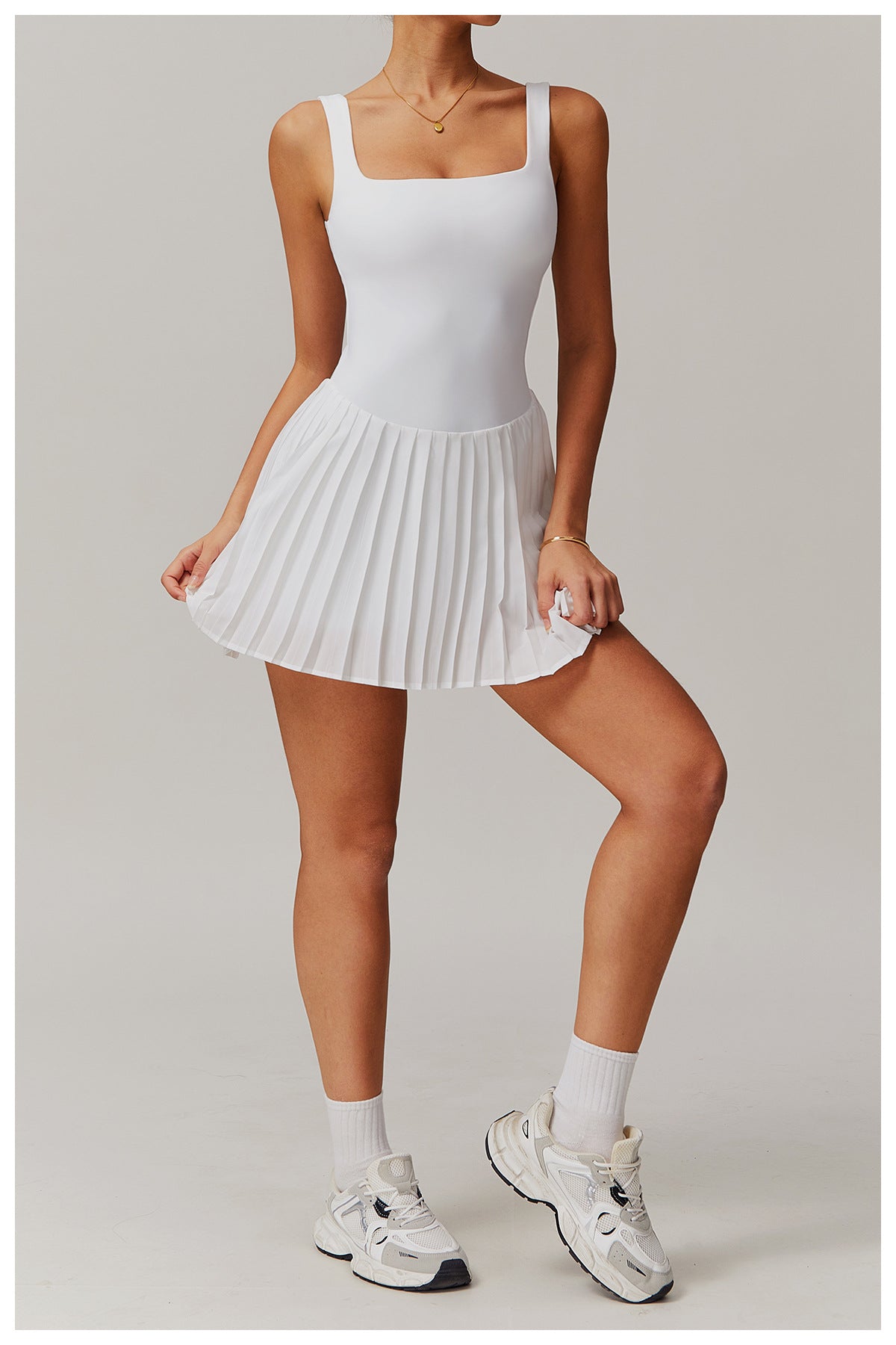 Anti - Peek Sports Dress - Naked - Feel Two - in - One Tennis Skirt with Pockets - WutongActive