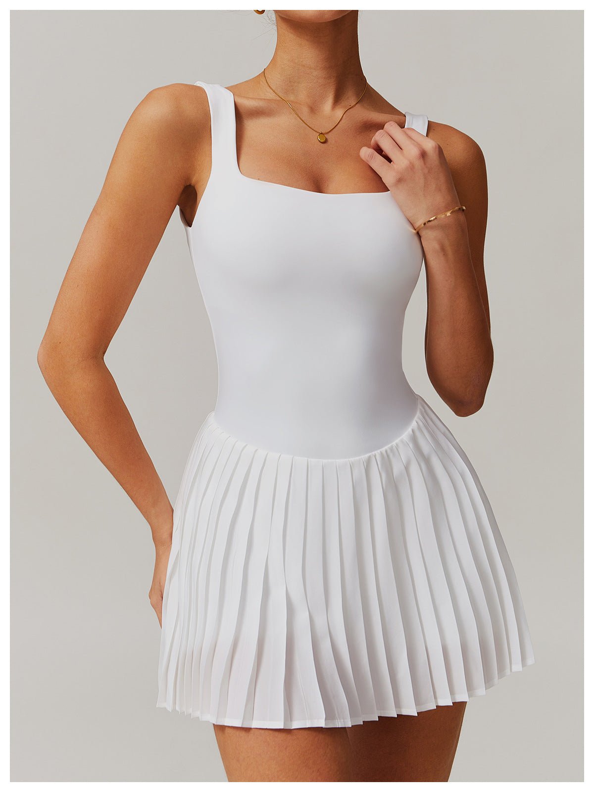 Anti - Peek Sports Dress - Naked - Feel Two - in - One Tennis Skirt with Pockets - WutongActive