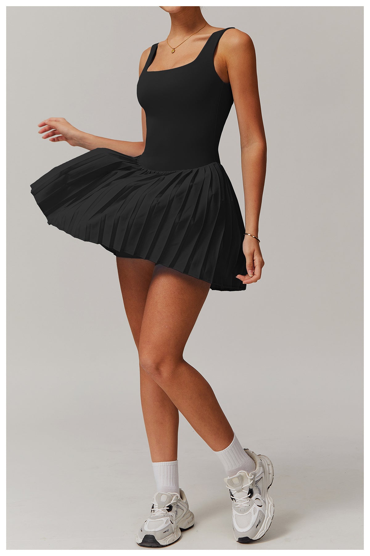Anti - Peek Sports Dress - Naked - Feel Two - in - One Tennis Skirt with Pockets - WutongActive