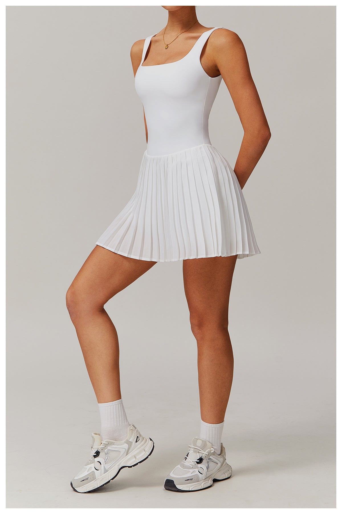 Anti - Peek Sports Dress - Naked - Feel Two - in - One Tennis Skirt with Pockets - WutongActive