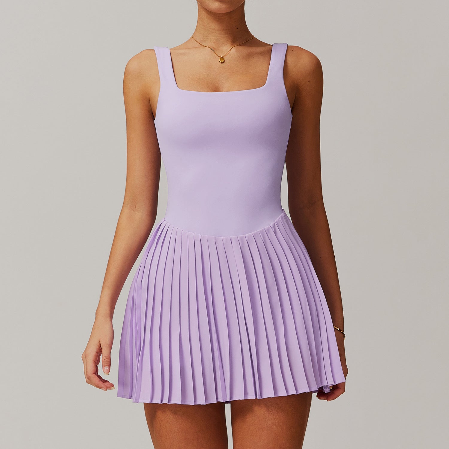 Anti - Peek Sports Dress - Naked - Feel Two - in - One Tennis Skirt with Pockets - WutongActive