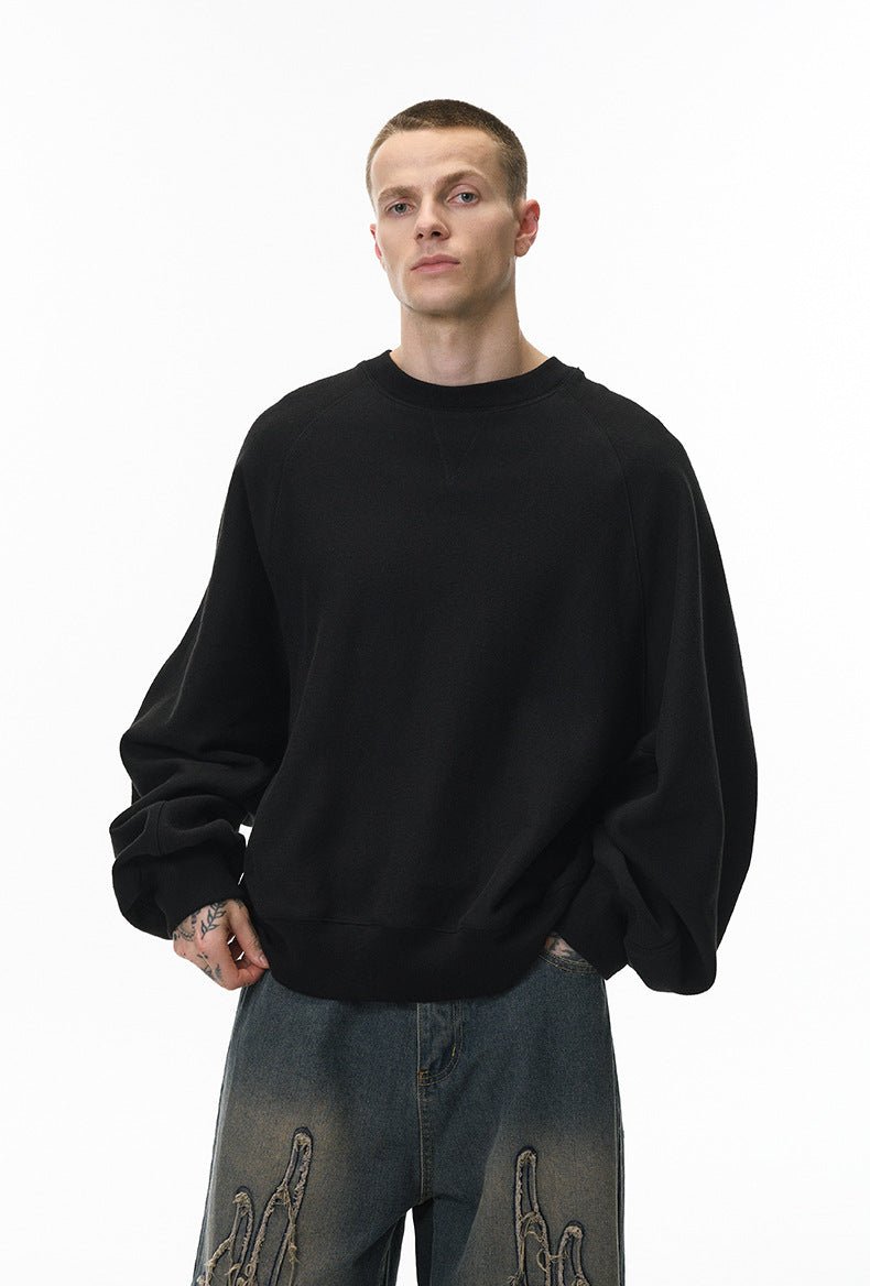 Batwing Sleeve Cross - Knit Sweatshirt - WutongActive