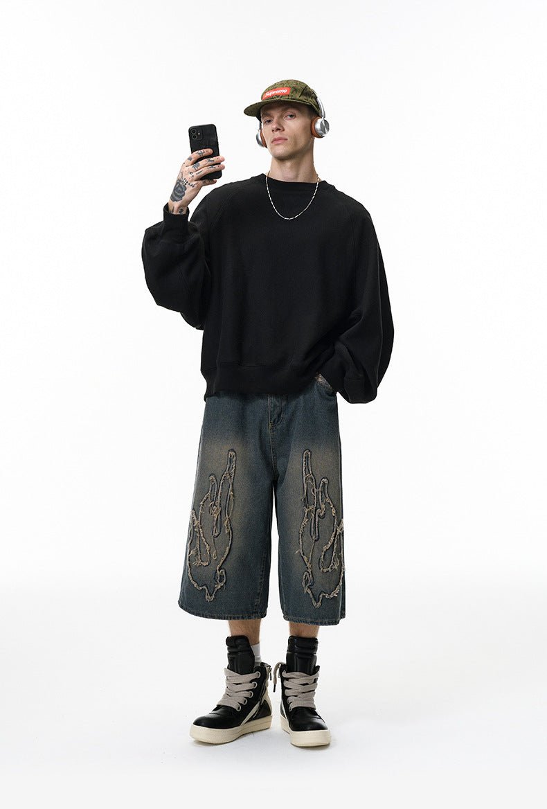 Batwing Sleeve Cross - Knit Sweatshirt - WutongActive