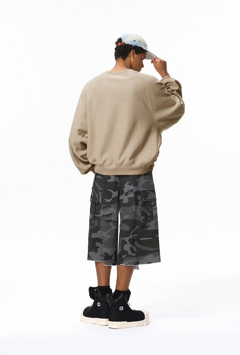 Batwing Sleeve Cross - Knit Sweatshirt - WutongActive