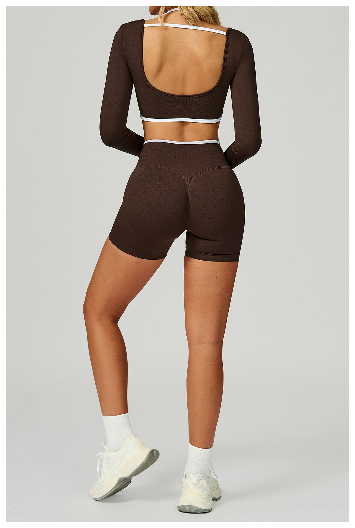 Fake Two - Piece Crop Slim Fit Yoga Tee for Running and Fitness - WutongActive