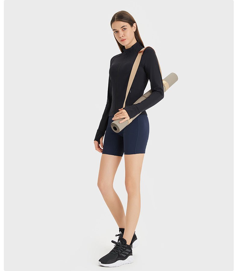 Fall Naked - Feel Yoga Jacket - Slim - Fit Cropped with Zipper Pockets - WutongActive