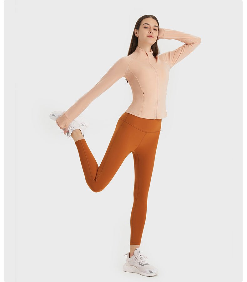 Fall Naked - Feel Yoga Jacket - Slim - Fit Cropped with Zipper Pockets - WutongActive