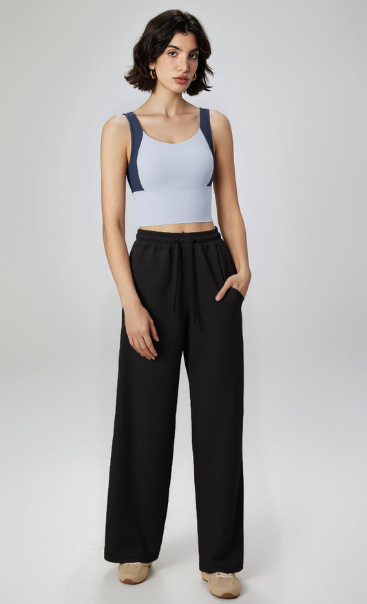 WutongActive High-Impact Sports Bra with Back Support, Built-in Cups & Anti-Sag for Yoga Khaki + Navy Blue