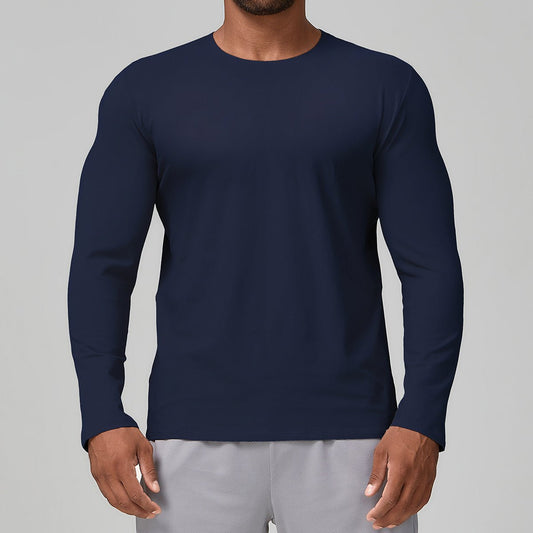WutongActive Men's Breathable Performance Long Sleeve T-Shirt Navy Blue