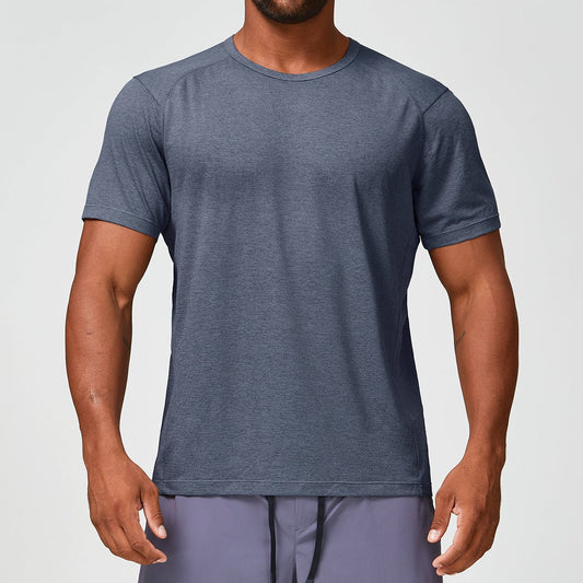 WutongActive Men's Quick-Dry Performance T-Shirt - Breathable Gym Denim Blue