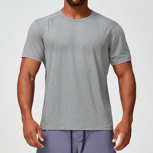 WutongActive Men's Quick-Dry Performance T-Shirt - Breathable Gym Light Linen Grey
