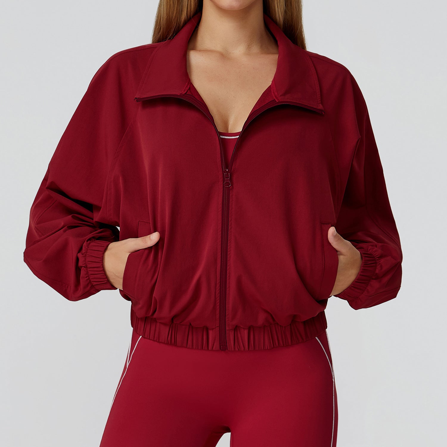 Quick - Dry Sports Jacket - Stand Collar Windproof Design for Women's Fitness - WutongActive