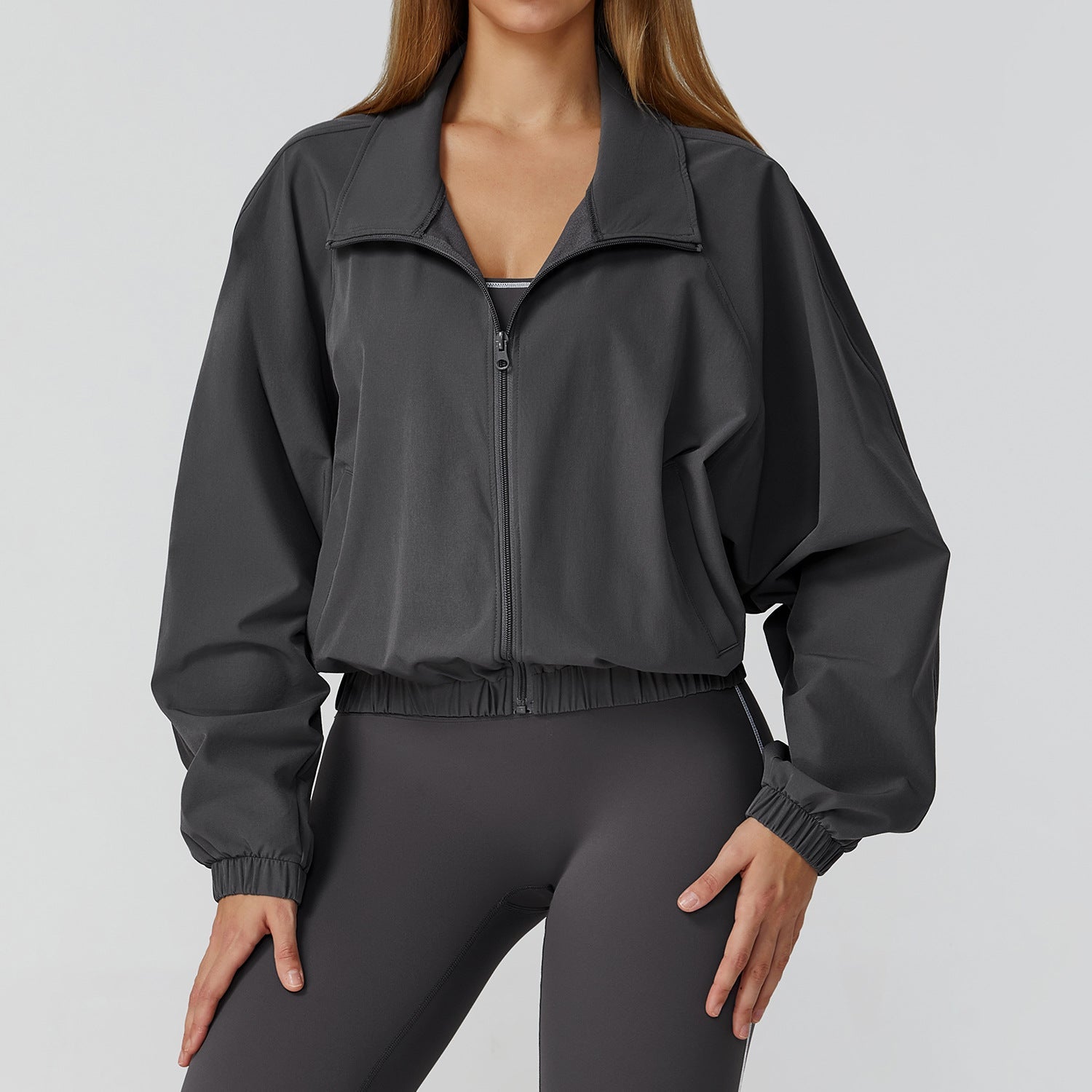 Quick - Dry Sports Jacket - Stand Collar Windproof Design for Women's Fitness - WutongActive