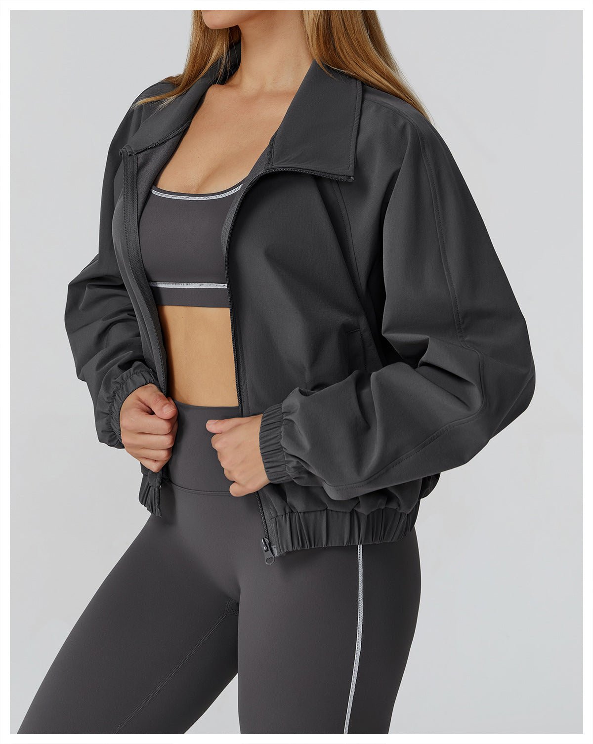 Quick - Dry Sports Jacket - Stand Collar Windproof Design for Women's Fitness - WutongActive