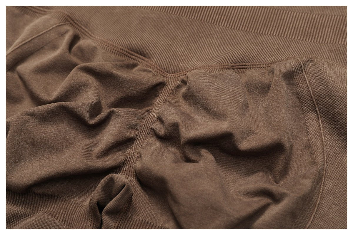 Seamless Sand - Washed Yoga Pants - High - Waisted Tummy Control - WutongActive