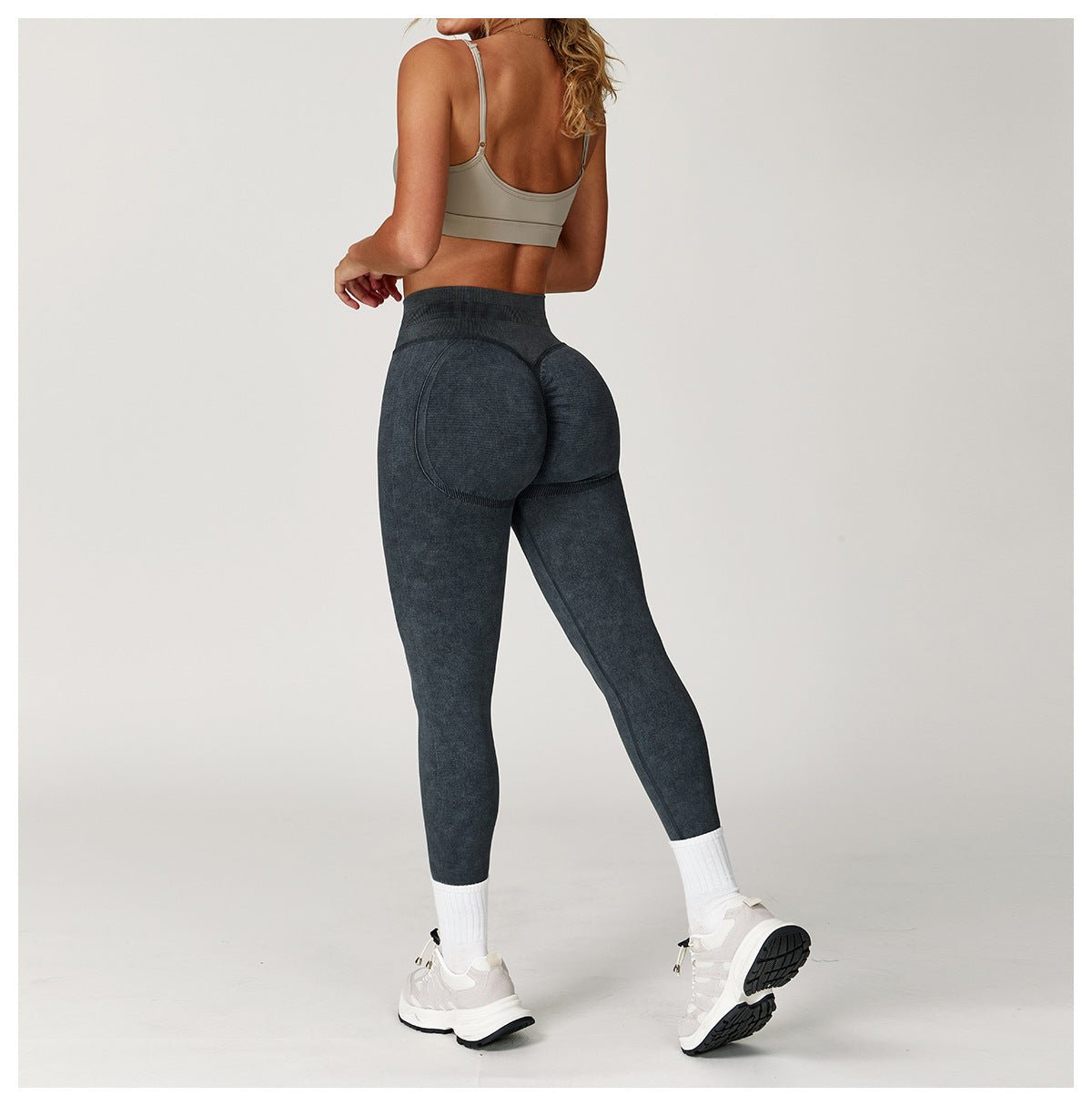 Seamless Sand - Washed Yoga Pants - High - Waisted Tummy Control - WutongActive