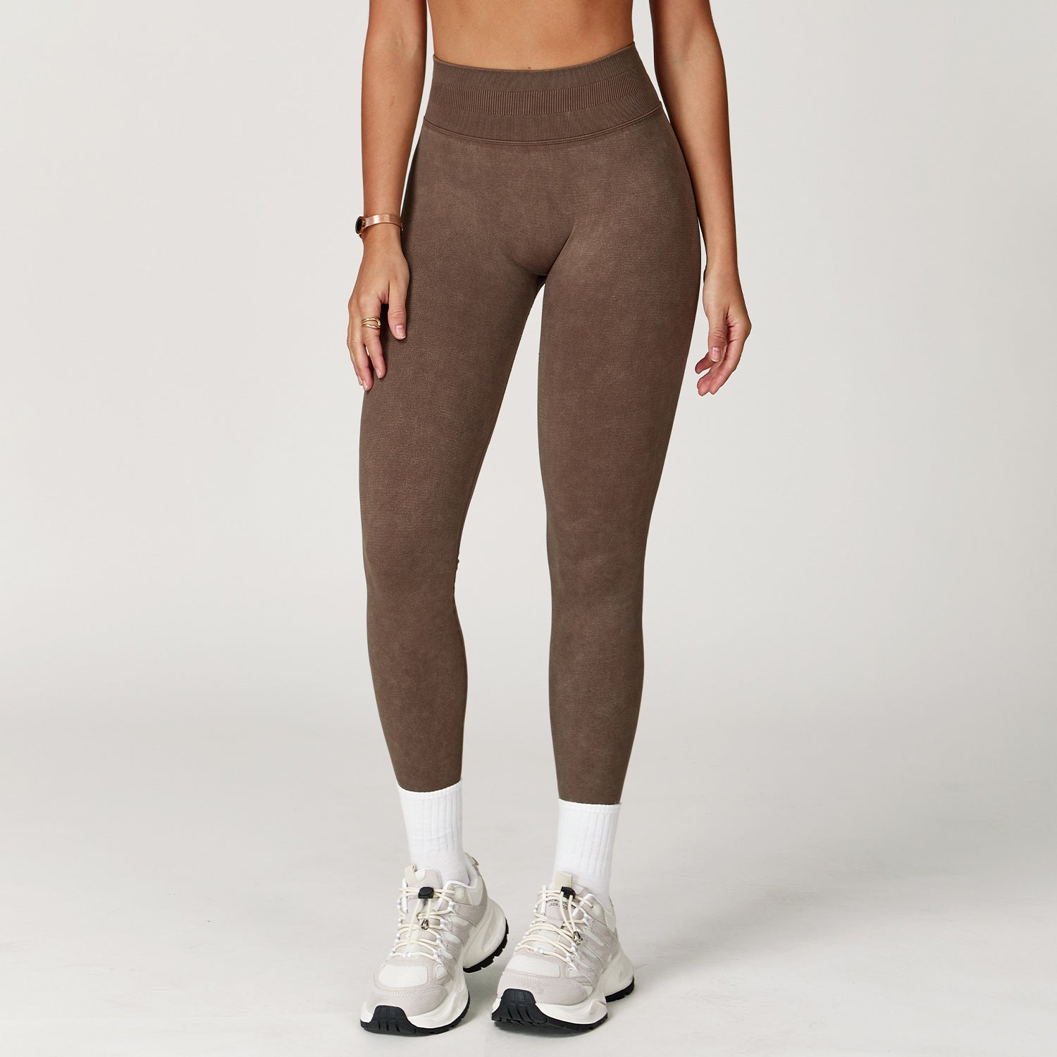 Seamless Sand - Washed Yoga Pants - High - Waisted Tummy Control - WutongActive
