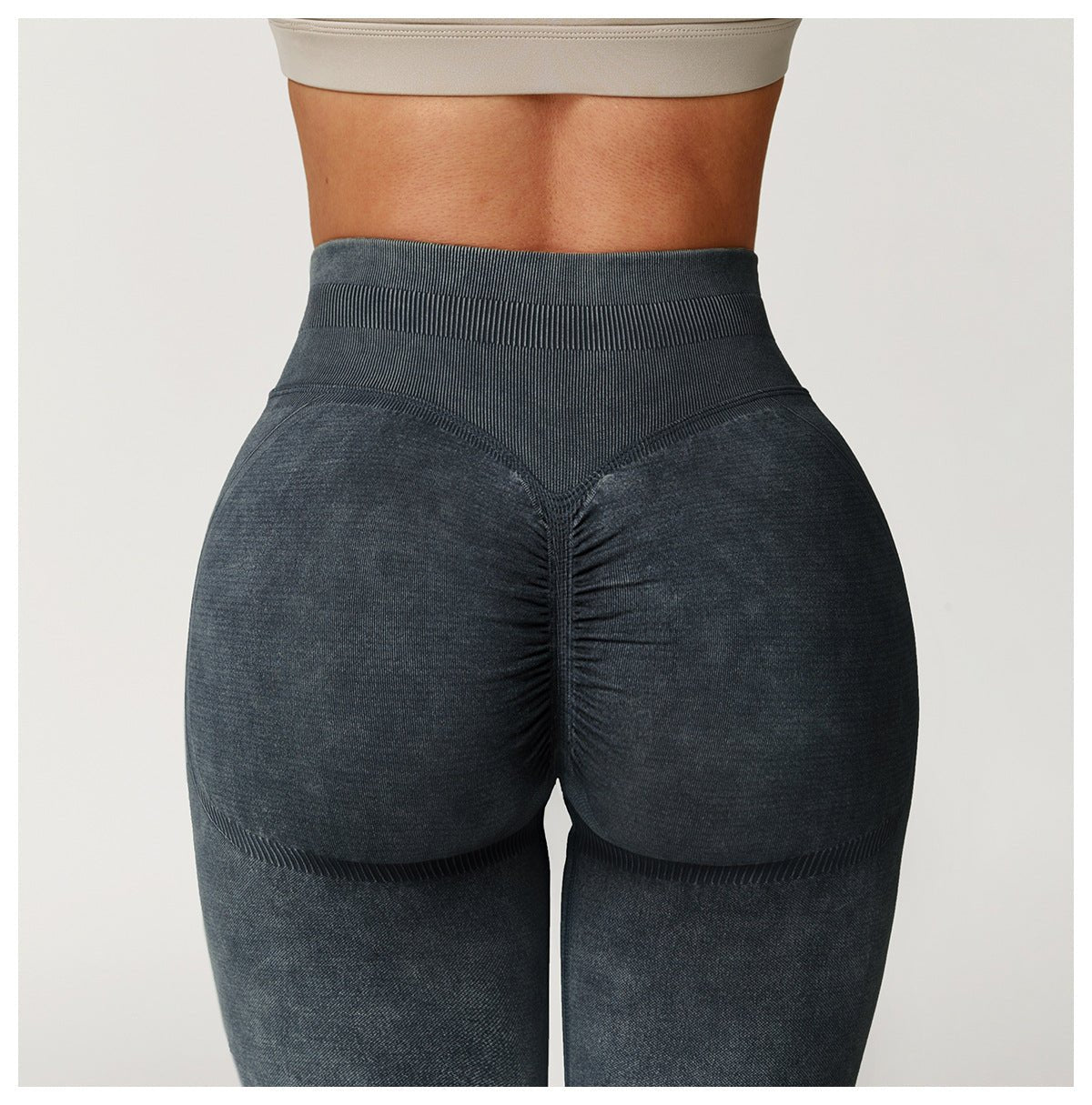 Seamless Sand - Washed Yoga Pants - High - Waisted Tummy Control - WutongActive