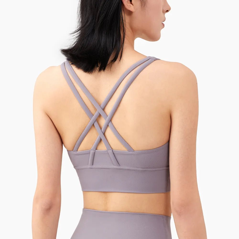 Sports Bra for Women + Naked Feel Racerback with Removable Cups - WutongActive