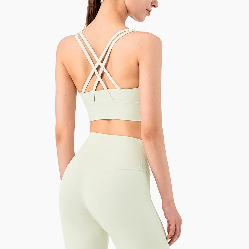 Sports Bra for Women + Naked Feel Racerback with Removable Cups - WutongActive