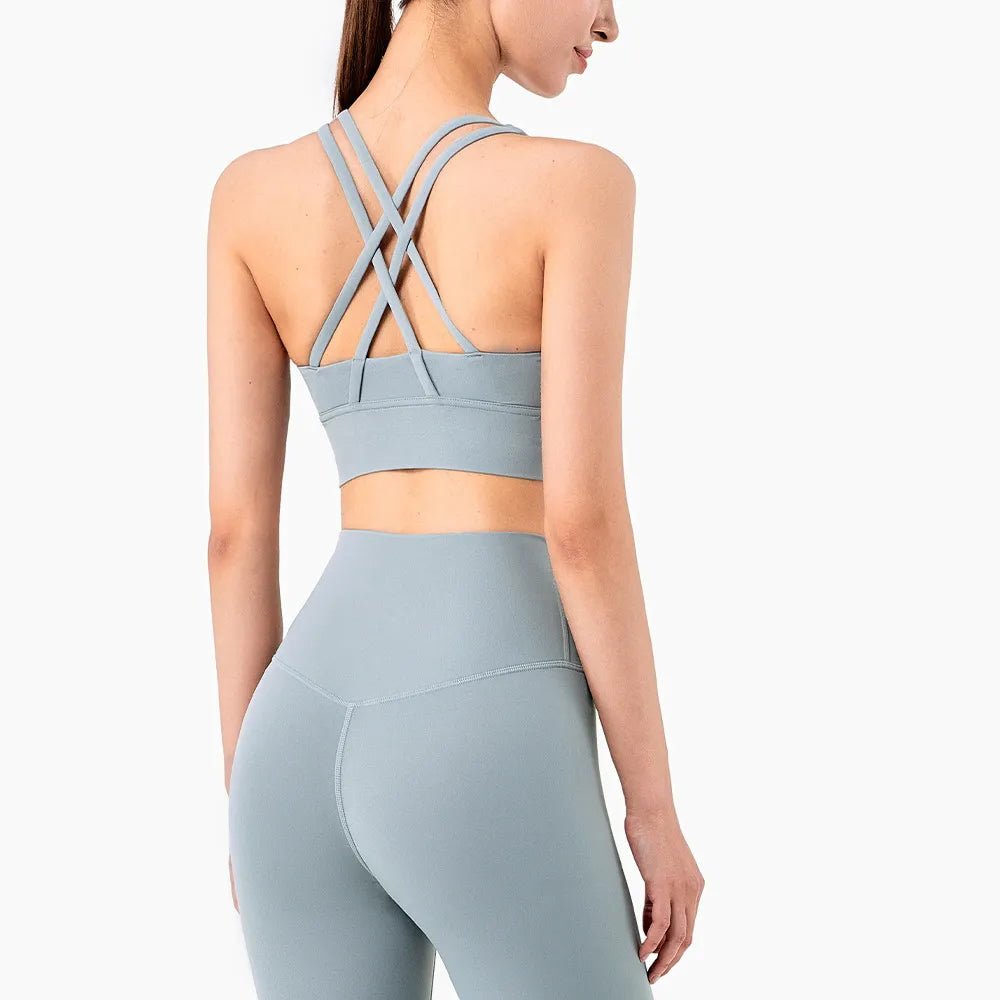 Sports Bra for Women + Naked Feel Racerback with Removable Cups - WutongActive