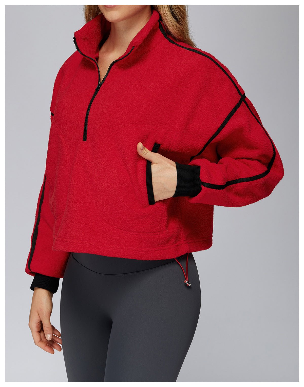 Warm Stand Collar Fleece Jacket - Cozy Athletic Outerwear - WutongActive
