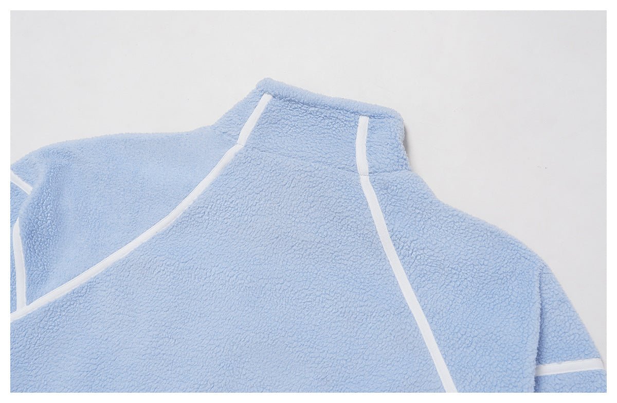 Warm Stand Collar Fleece Jacket - Cozy Athletic Outerwear - WutongActive