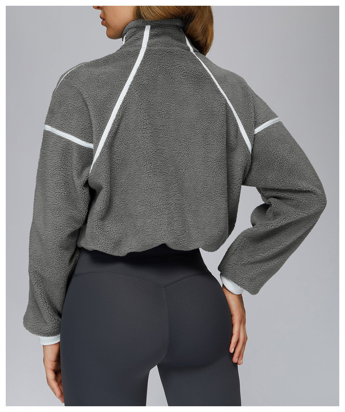 Warm Stand Collar Fleece Jacket - Cozy Athletic Outerwear - WutongActive