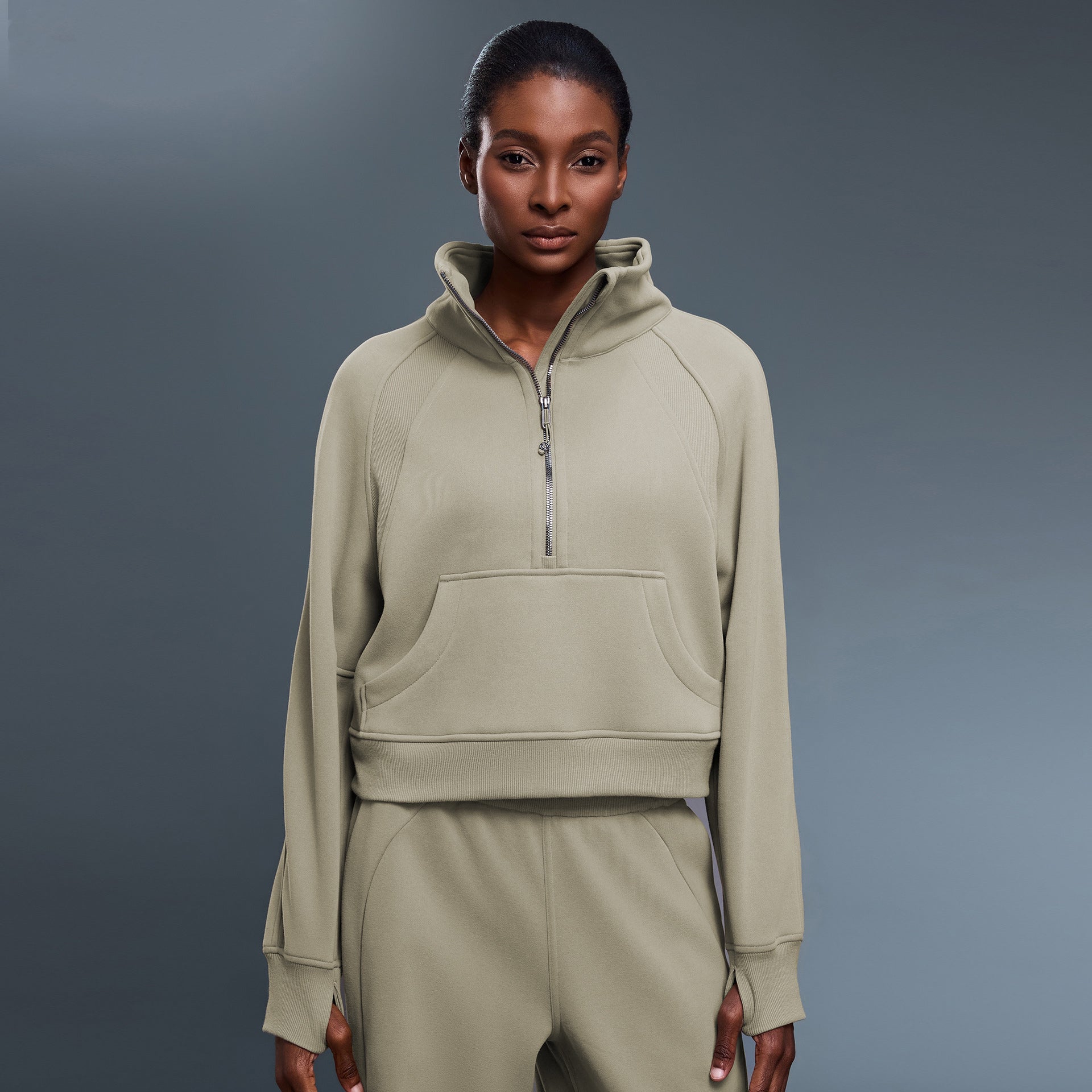 Winter Fleece - Lined Half - Zip High - Neck Pullover Thermal Jacket - WutongActive