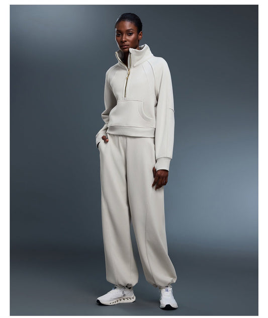 Winter Fleece - Lined Half - Zip High - Neck Pullover Thermal Jacket - WutongActive