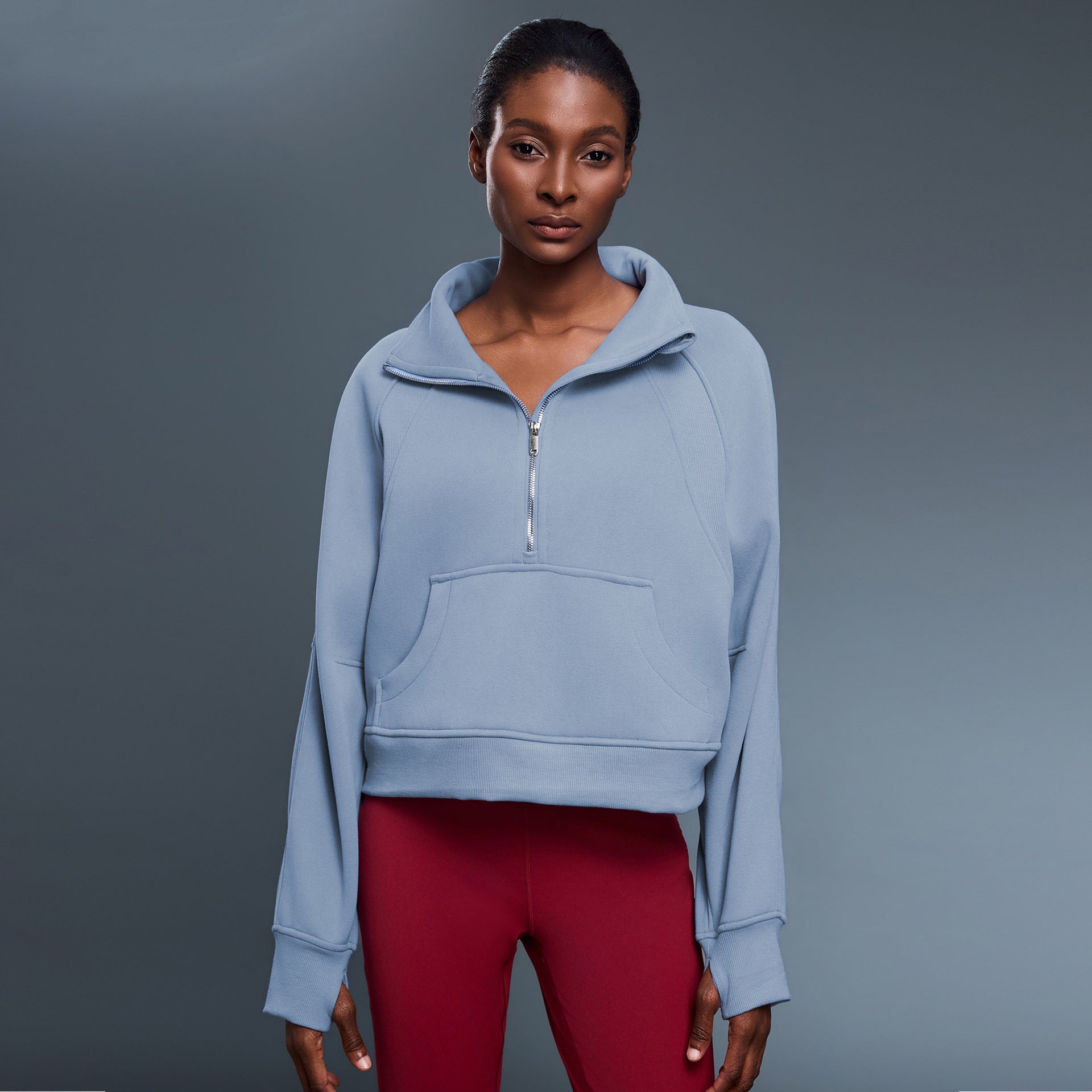 Winter Fleece - Lined Half - Zip High - Neck Pullover Thermal Jacket - WutongActive