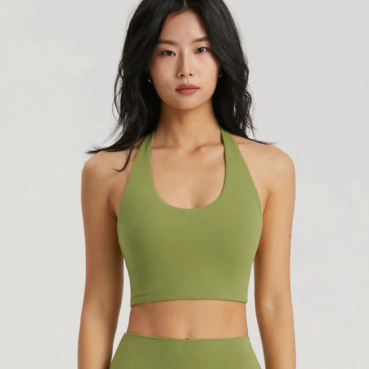 WutongActive Women's Sports Bra with Crisscross Back Matcha Green