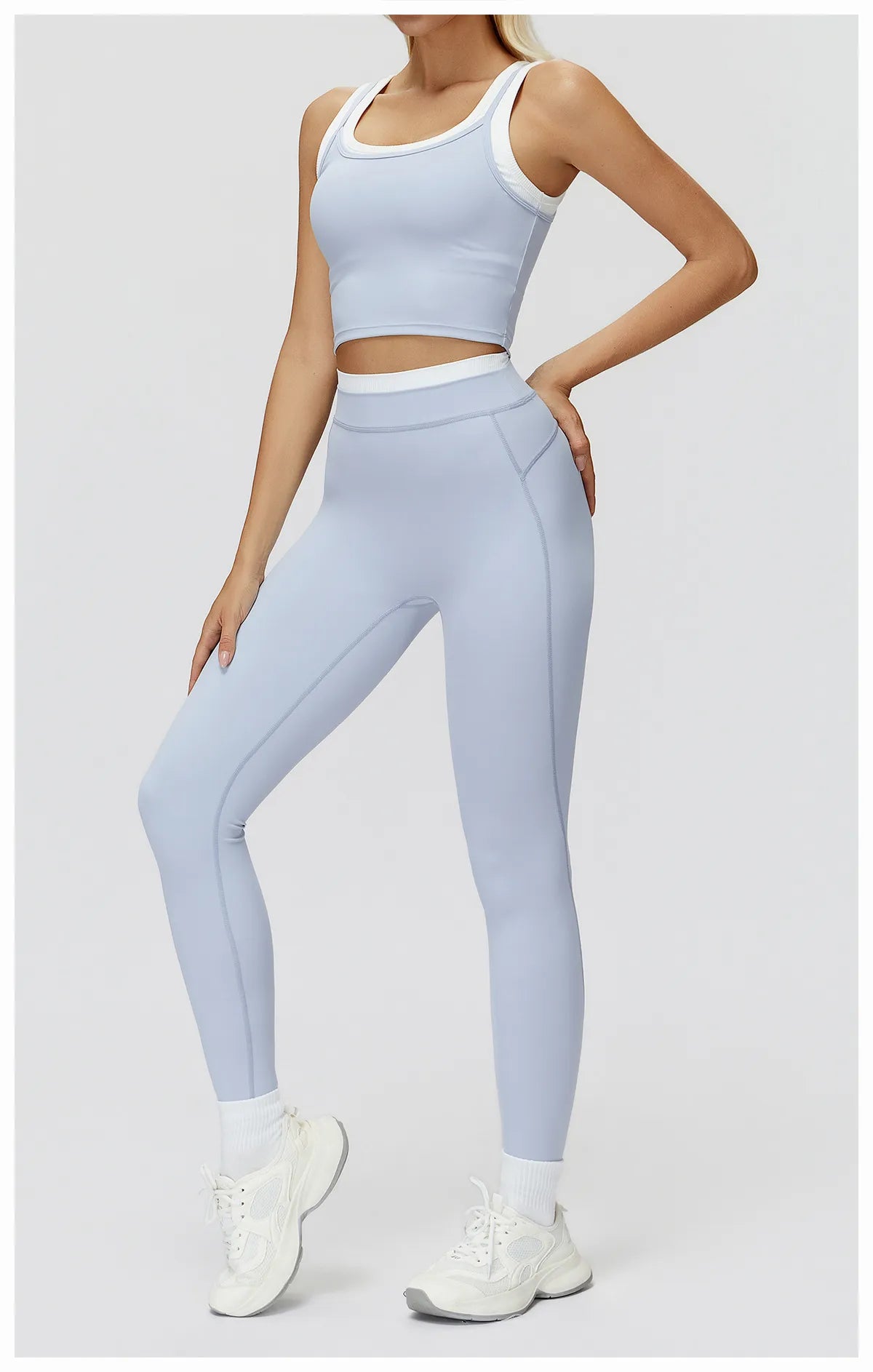 WutongActive Women's Ribbed High-Waist Activewear Set | Vest, Bra, Shorts & Pants