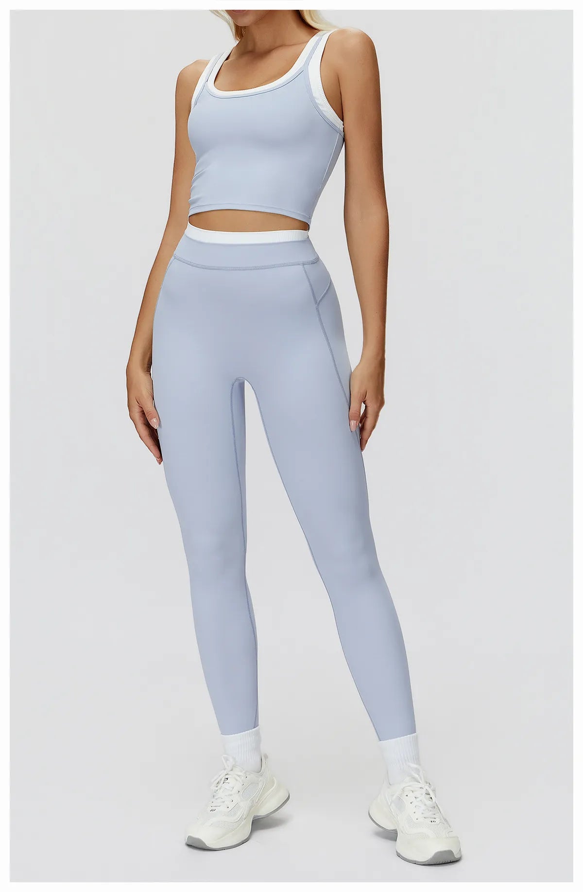 WutongActive Women's Ribbed High-Waist Activewear Set | Vest, Bra, Shorts & Pants