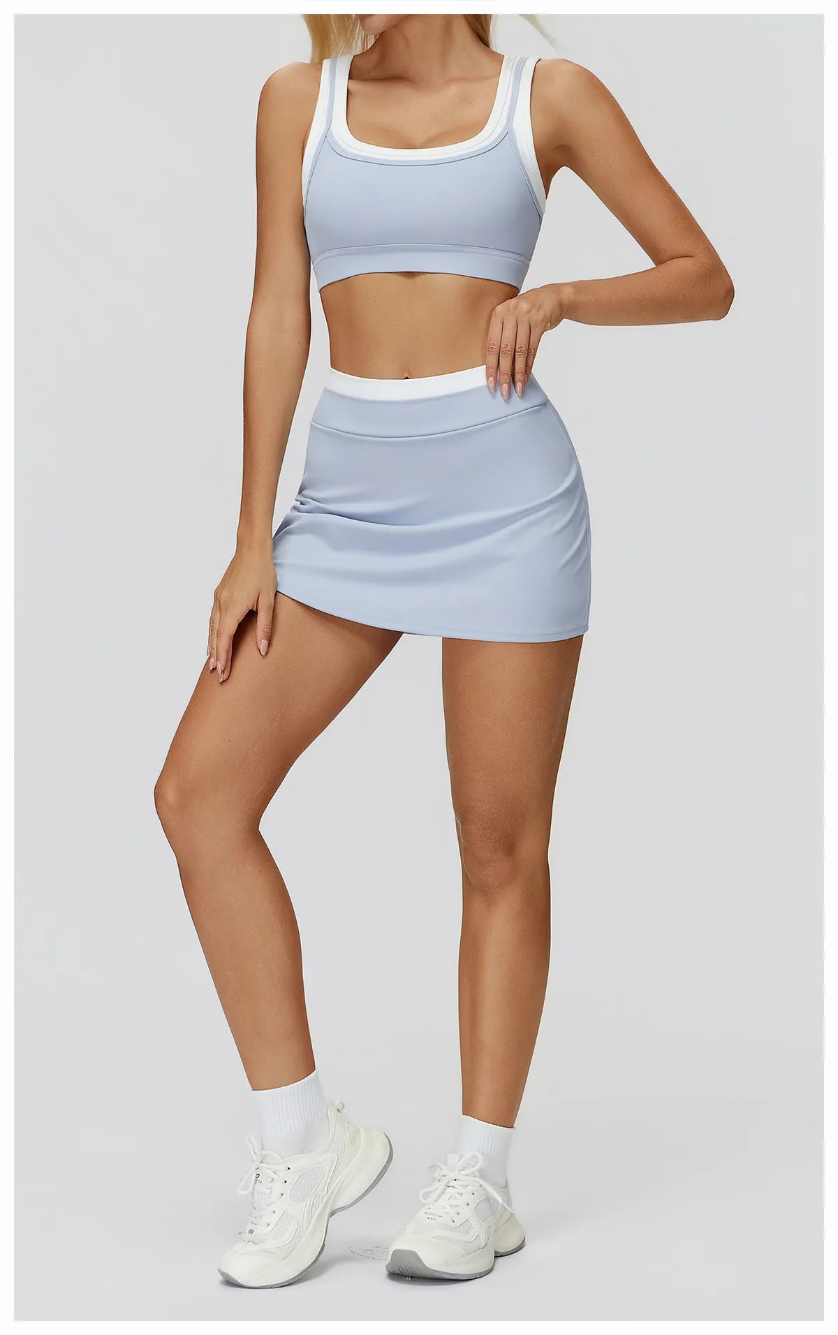 WutongActive Women's Ribbed High-Waist Activewear Set | Vest, Bra, Shorts & Pants