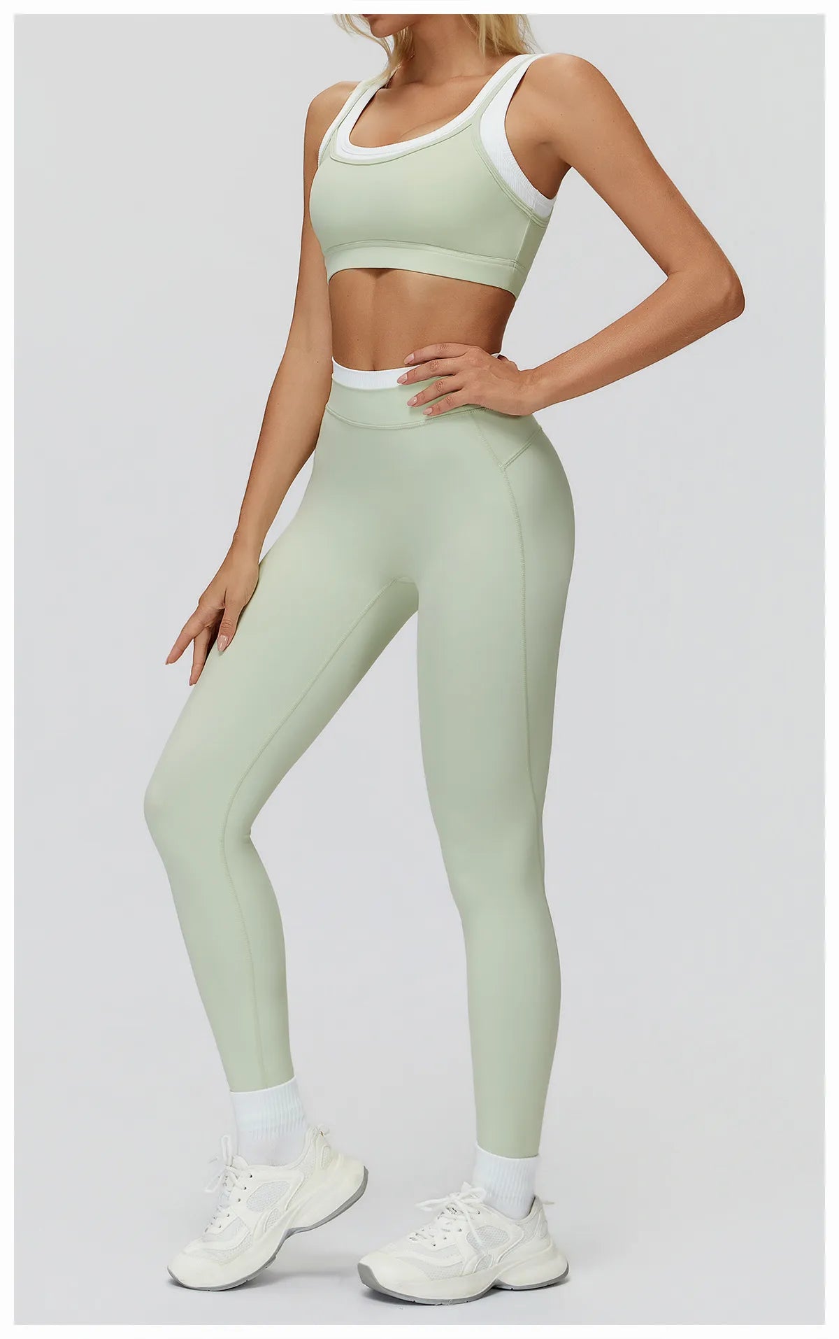 WutongActive Women's Ribbed High-Waist Activewear Set | Vest, Bra, Shorts & Pants