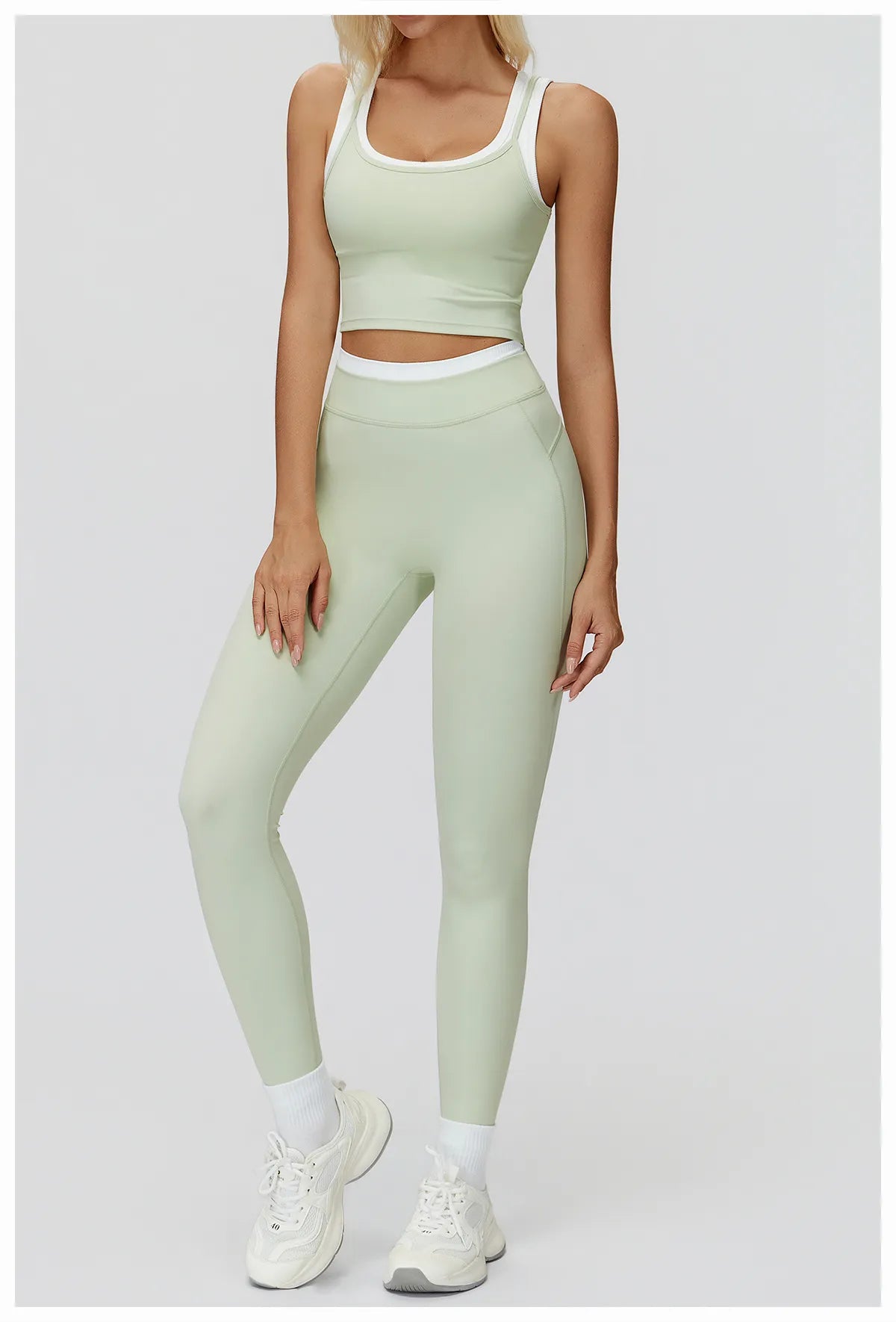 WutongActive Women's Ribbed High-Waist Activewear Set | Vest, Bra, Shorts & Pants