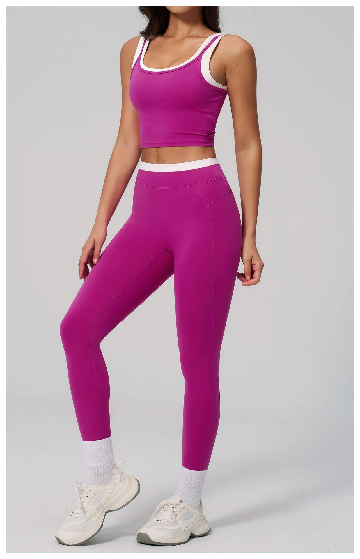WutongActive Women's Ribbed High-Waist Activewear Set | Vest, Bra, Shorts & Pants