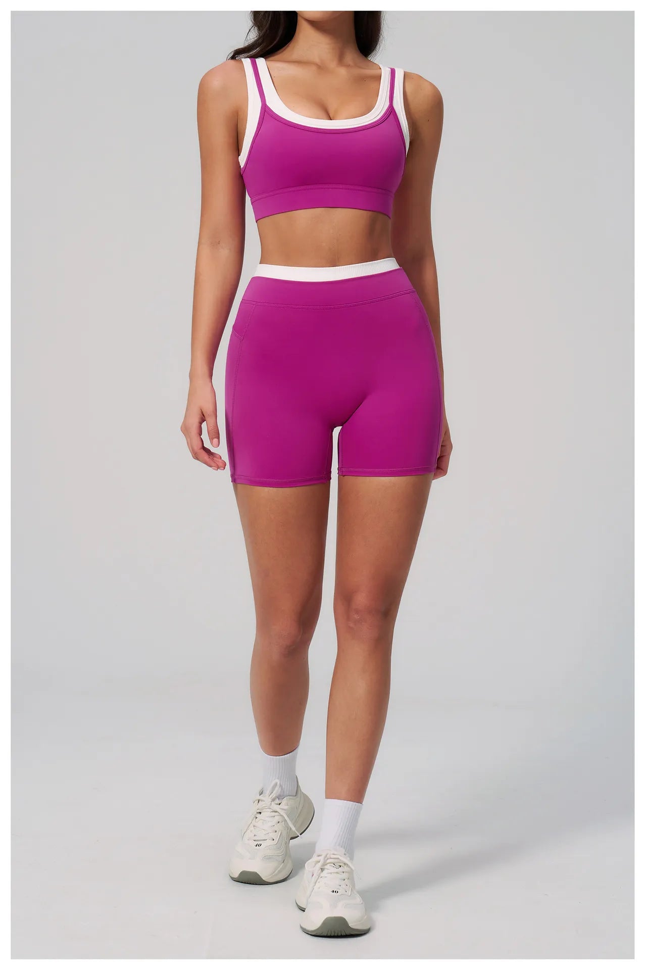 WutongActive Women's Ribbed High-Waist Activewear Set | Vest, Bra, Shorts & Pants