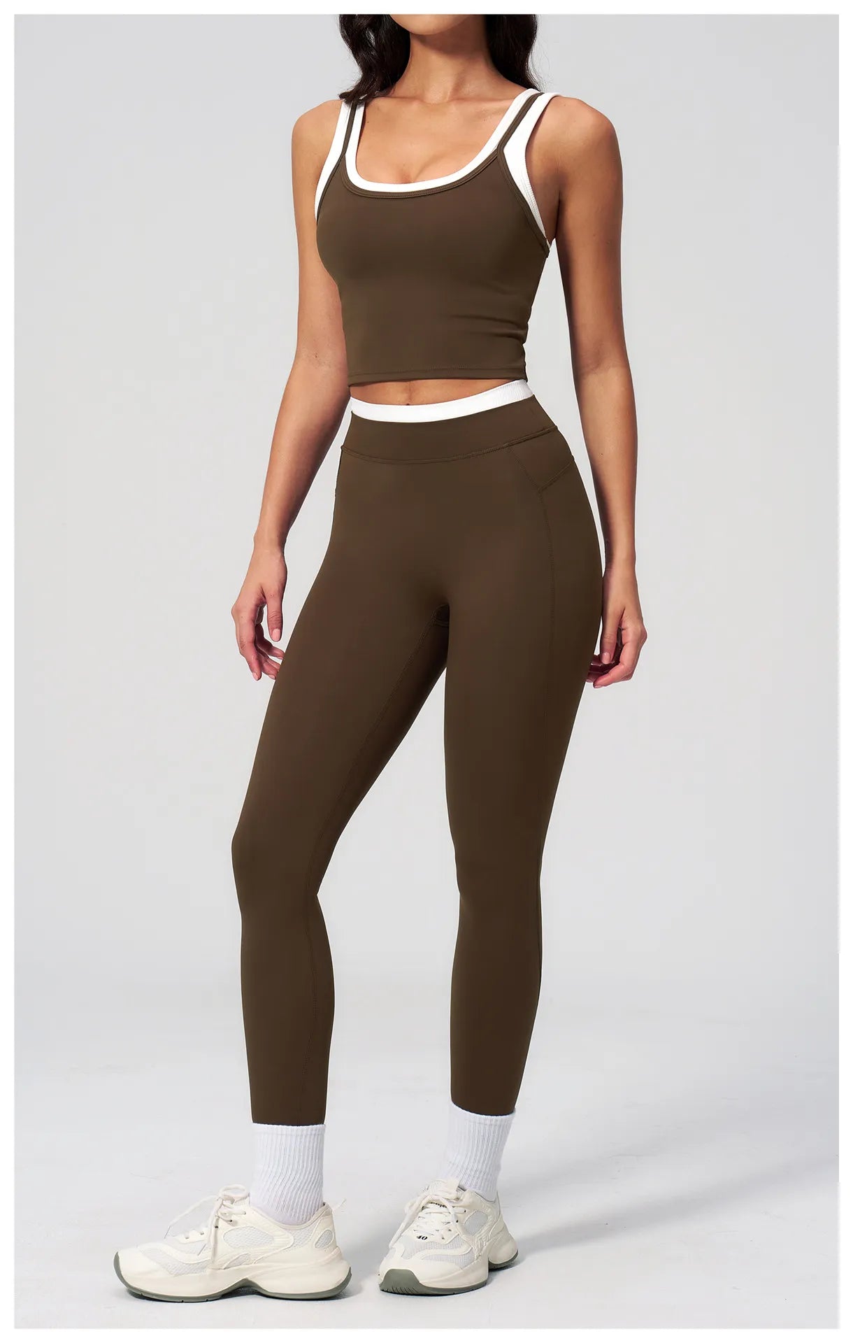 WutongActive Women's Ribbed High-Waist Activewear Set | Vest, Bra, Shorts & Pants