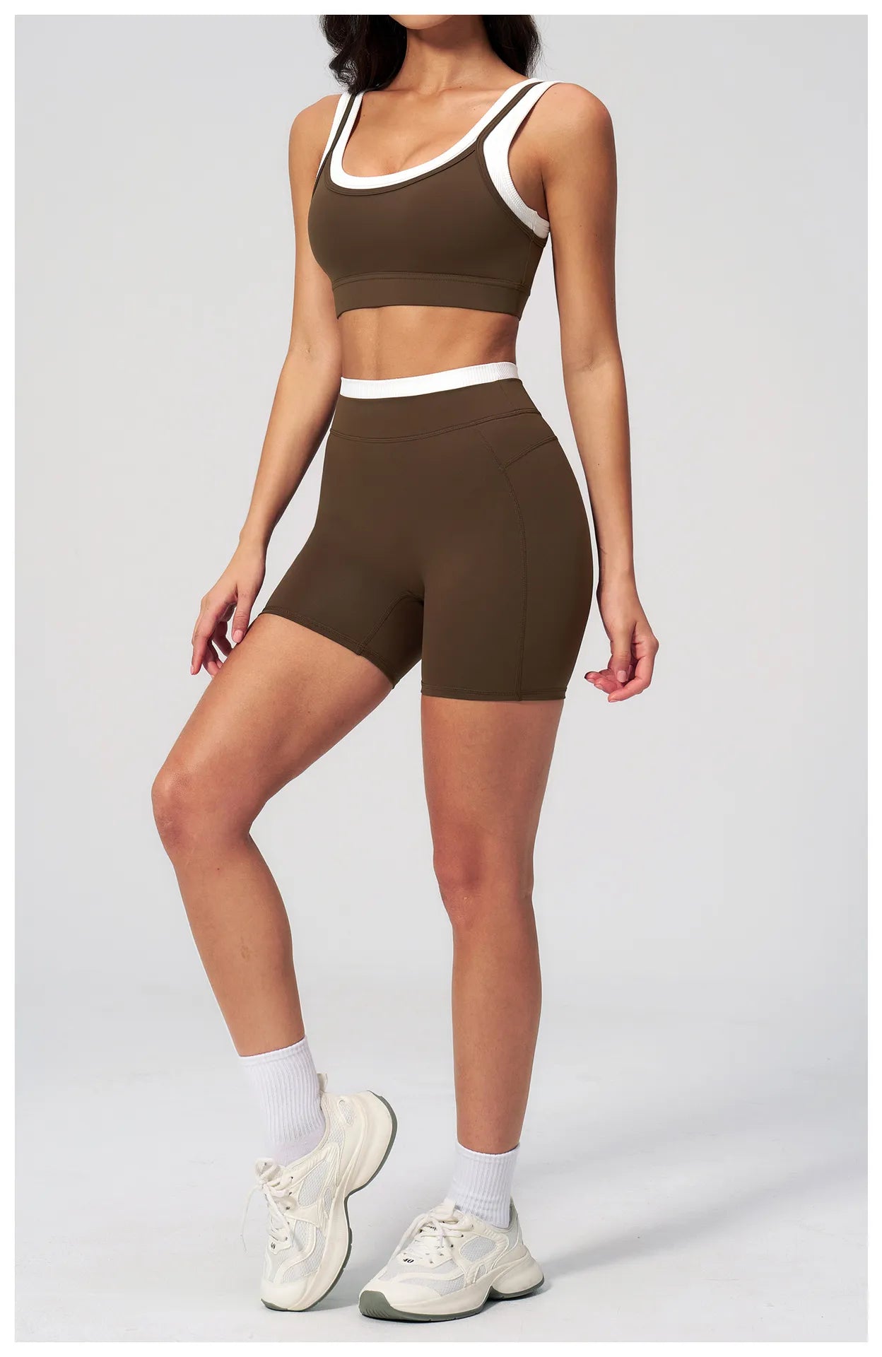 WutongActive Women's Ribbed High-Waist Activewear Set | Vest, Bra, Shorts & Pants
