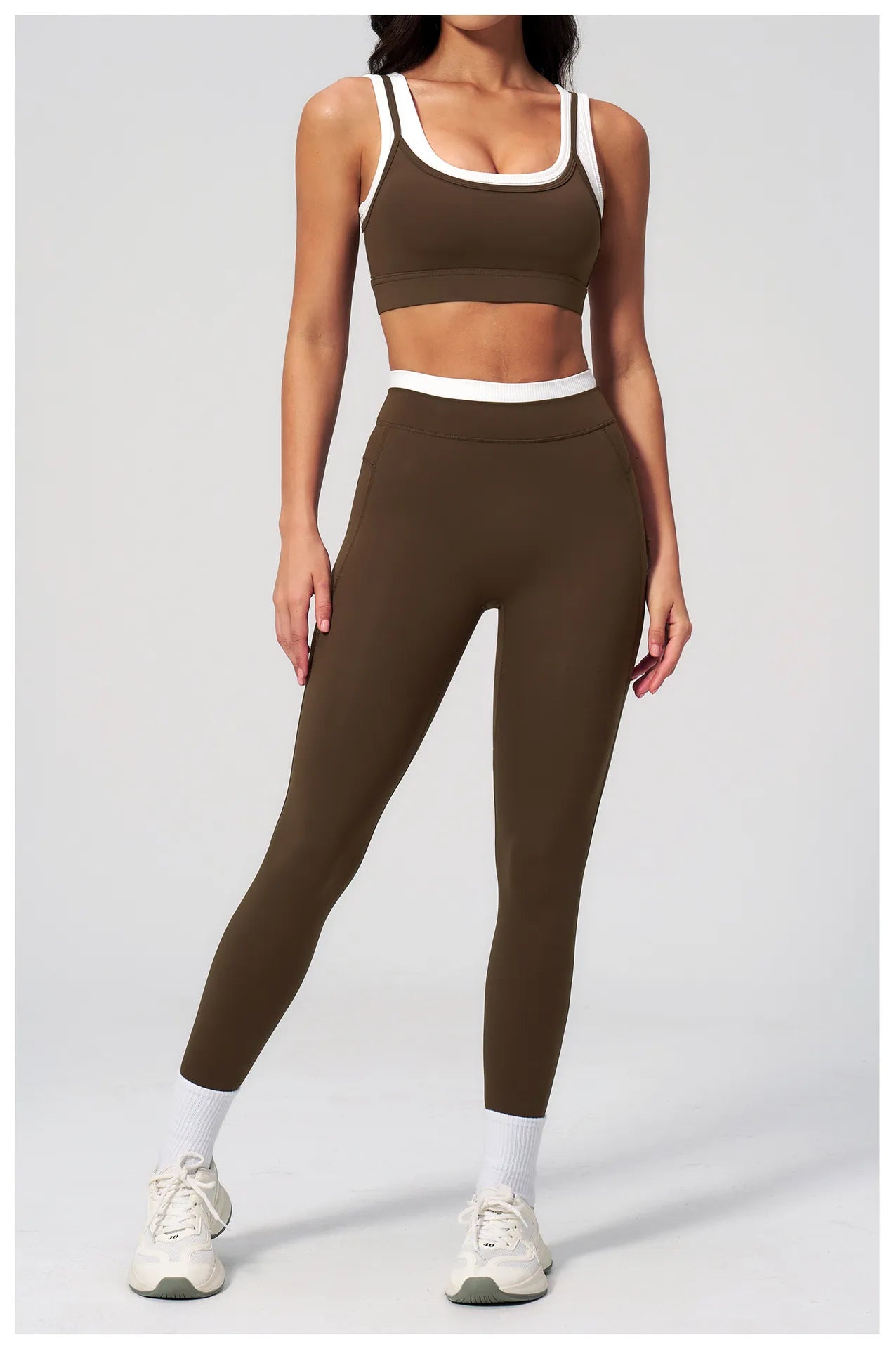 WutongActive Women's Ribbed High-Waist Activewear Set | Vest, Bra, Shorts & Pants