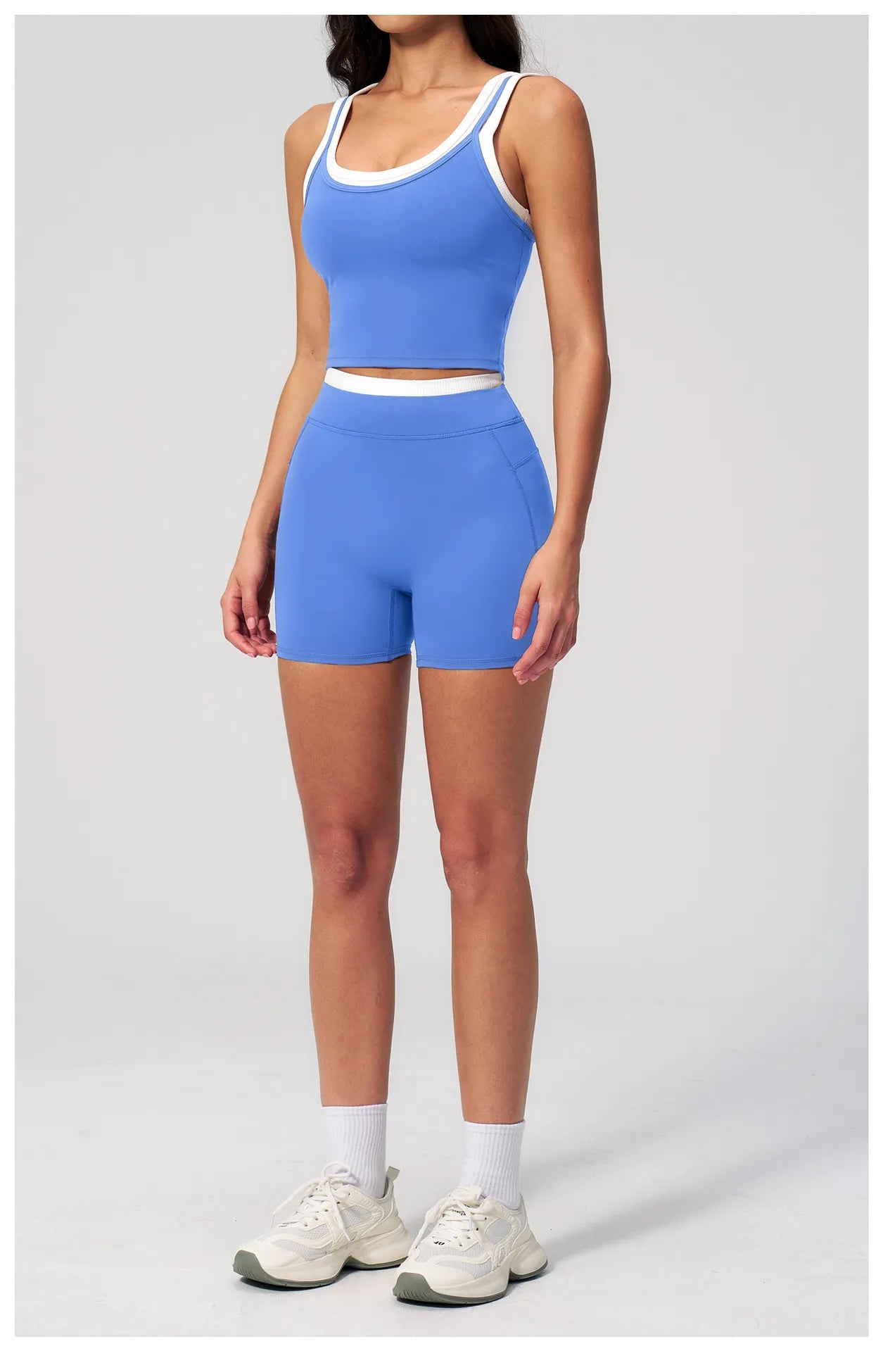 WutongActive Women's Ribbed High-Waist Activewear Set | Vest, Bra, Shorts & Pants