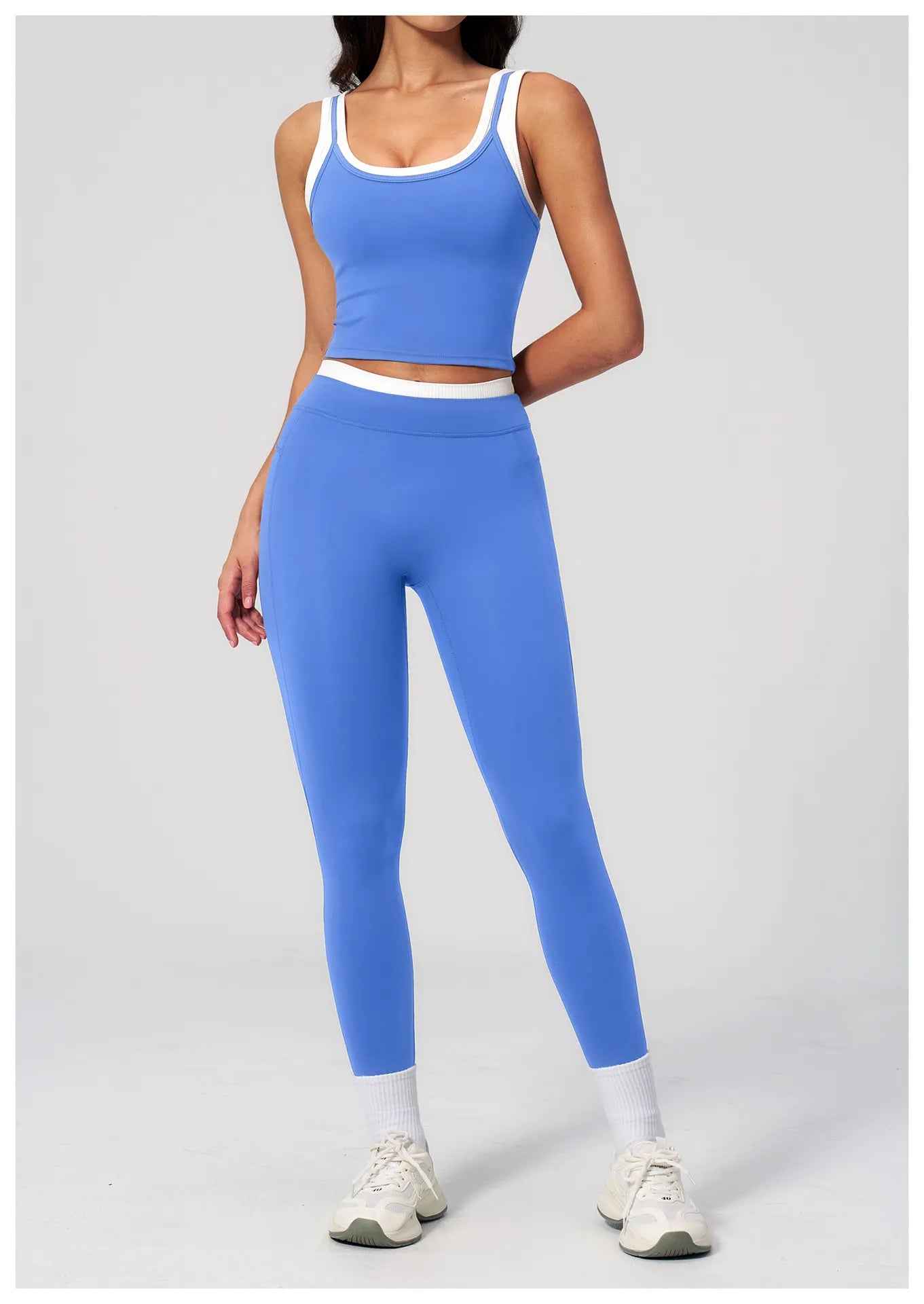 WutongActive Women's Ribbed High-Waist Activewear Set | Vest, Bra, Shorts & Pants
