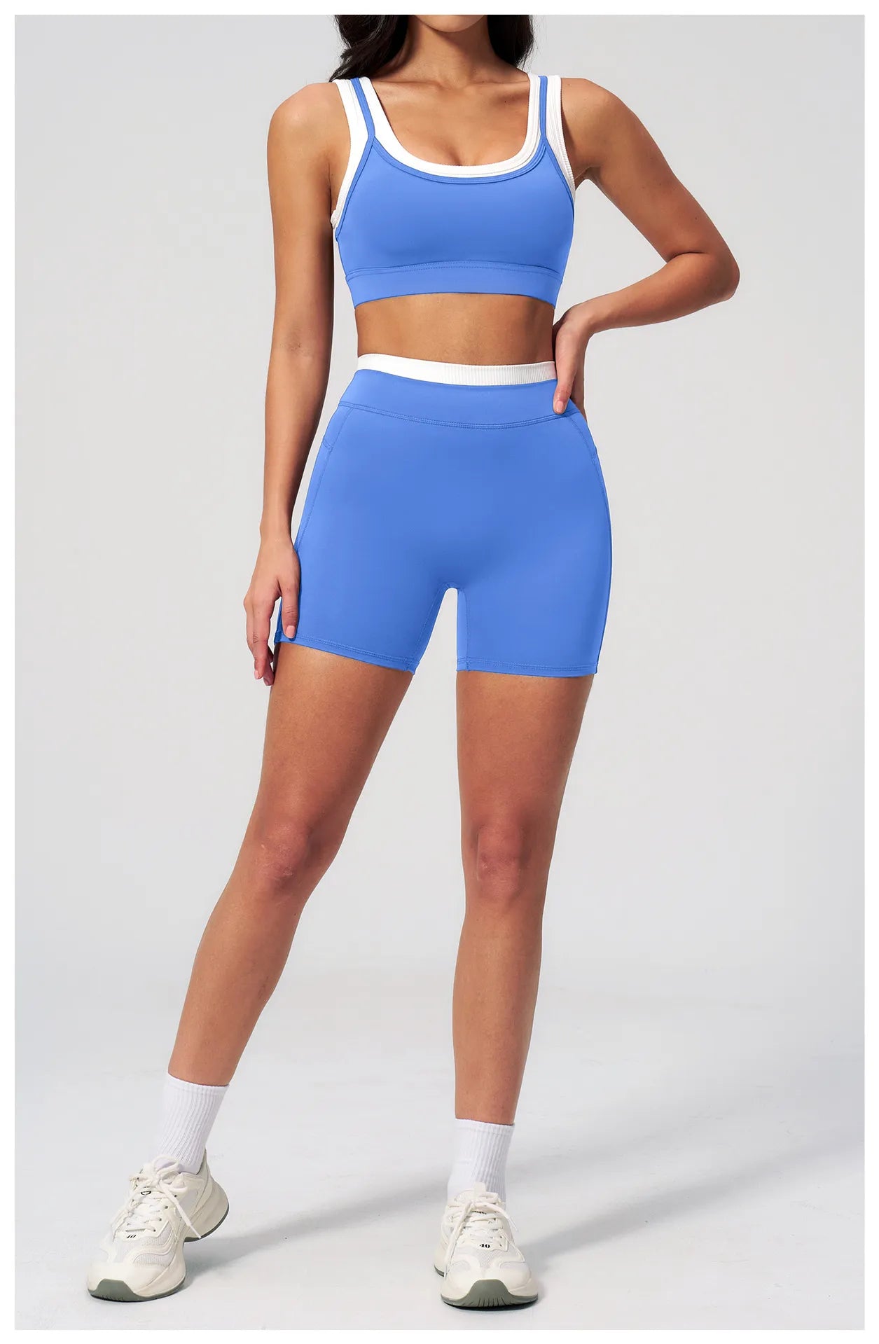 WutongActive Women's Ribbed High-Waist Activewear Set | Vest, Bra, Shorts & Pants