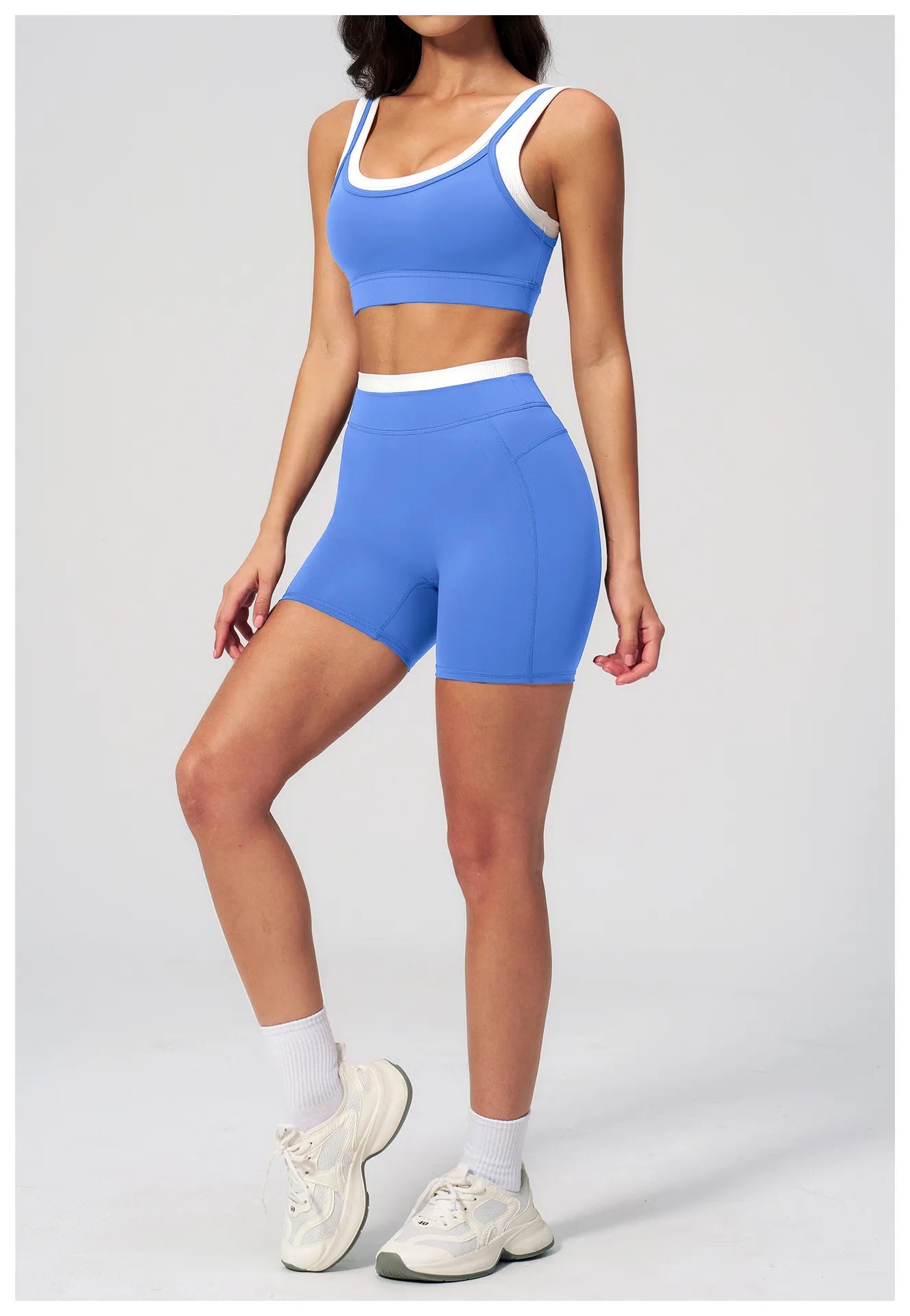 WutongActive Women's Ribbed High-Waist Activewear Set | Vest, Bra, Shorts & Pants