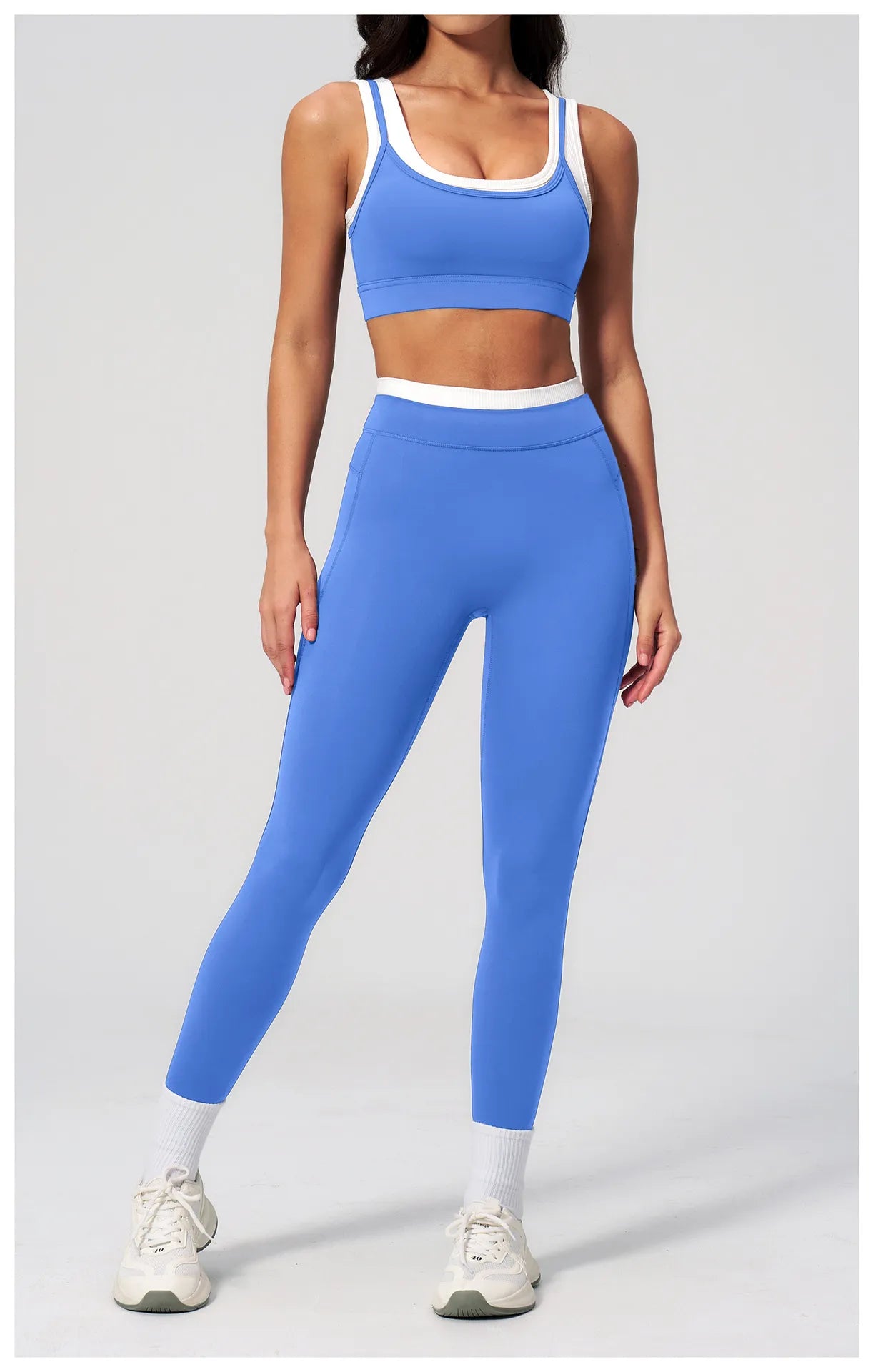 WutongActive Women's Ribbed High-Waist Activewear Set | Vest, Bra, Shorts & Pants